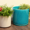 Pot de fleurs personnalisé, petite jardinière en céramique bleue, Pot de balcon et Pots de fleurs artificielles