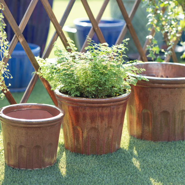 Pots en céramique de Pot d'argile de décoration extérieure Pots de jardin en gros jardinières en plein air grand