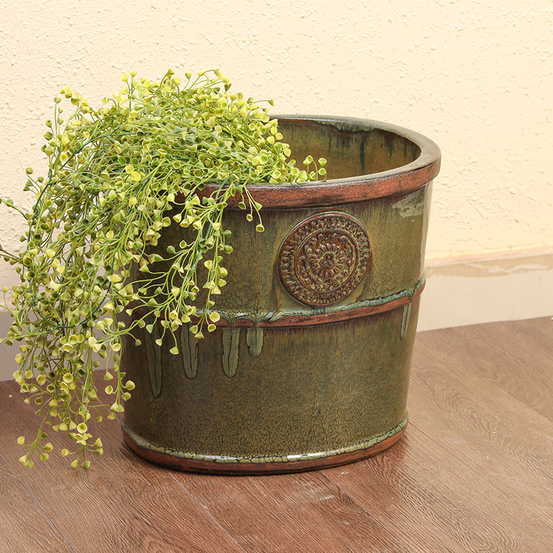 Jardinières d'extérieur rondes, Pots de plantes de grande taille, jardinières d'extérieur, fleurs